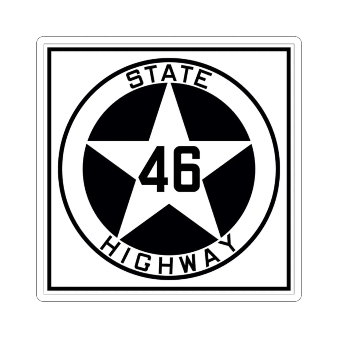 Texas 46 1917 (Texas) (Road Sign) STICKER Vinyl Kiss-Cut Decal 2 Inch White - The Sticker Space