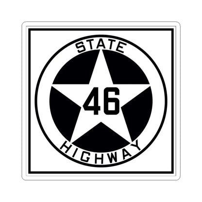 Texas 46 1917 (Texas) (Road Sign) STICKER Vinyl Kiss-Cut Decal 3 Inch White - The Sticker Space