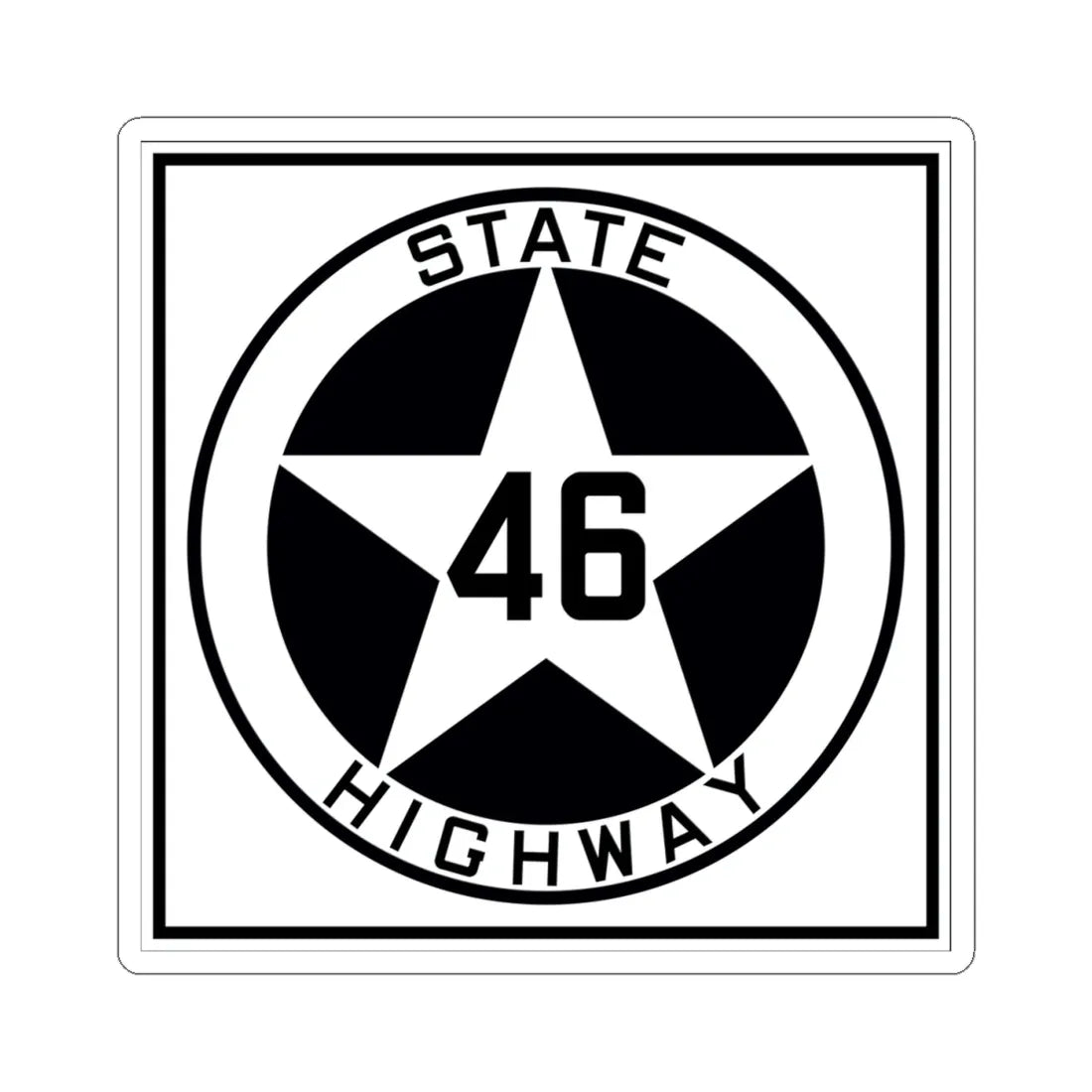 Texas 46 1917 (Texas) (Road Sign) STICKER Vinyl Kiss-Cut Decal 4 Inch White - The Sticker Space