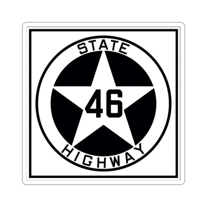 Texas 46 1917 (Texas) (Road Sign) STICKER Vinyl Kiss-Cut Decal 4 Inch White - The Sticker Space
