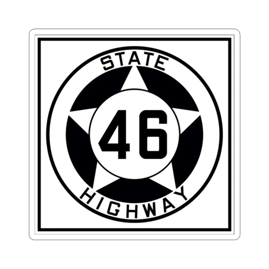 Texas 46 1935 (Texas) (Road Sign) STICKER Vinyl Kiss-Cut Decal 2 Inch White - The Sticker Space