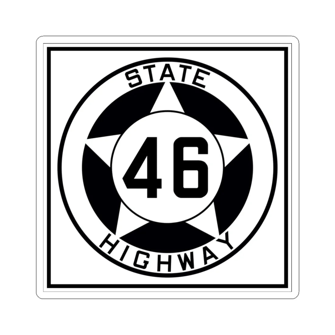 Texas 46 1935 (Texas) (Road Sign) STICKER Vinyl Kiss-Cut Decal 3 Inch White - The Sticker Space