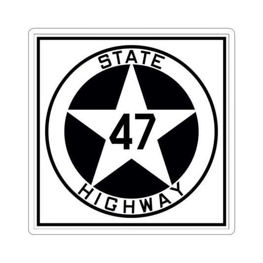 Texas 47 1917 (Texas) (Road Sign) STICKER Vinyl Kiss-Cut Decal 2 Inch White - The Sticker Space