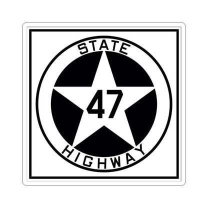 Texas 47 1917 (Texas) (Road Sign) STICKER Vinyl Kiss-Cut Decal 6 Inch White - The Sticker Space