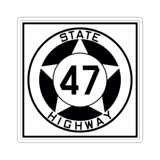 Texas 47 1935 (Texas) (Road Sign) STICKER Vinyl Kiss-Cut Decal 2 Inch White - The Sticker Space