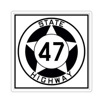 Texas 47 1935 (Texas) (Road Sign) STICKER Vinyl Kiss-Cut Decal 3 Inch White - The Sticker Space