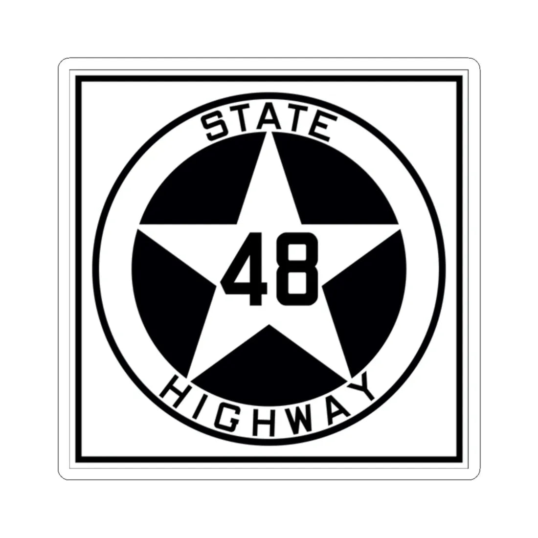 Texas 48 1917 (Texas) (Road Sign) STICKER Vinyl Kiss-Cut Decal 2 Inch White - The Sticker Space