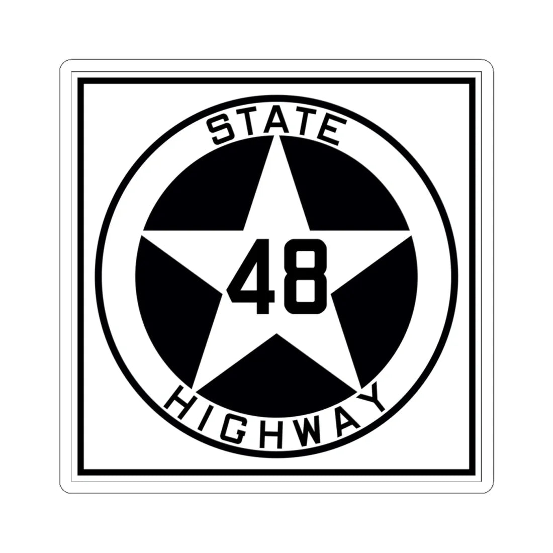 Texas 48 1917 (Texas) (Road Sign) STICKER Vinyl Kiss-Cut Decal 4 Inch White - The Sticker Space