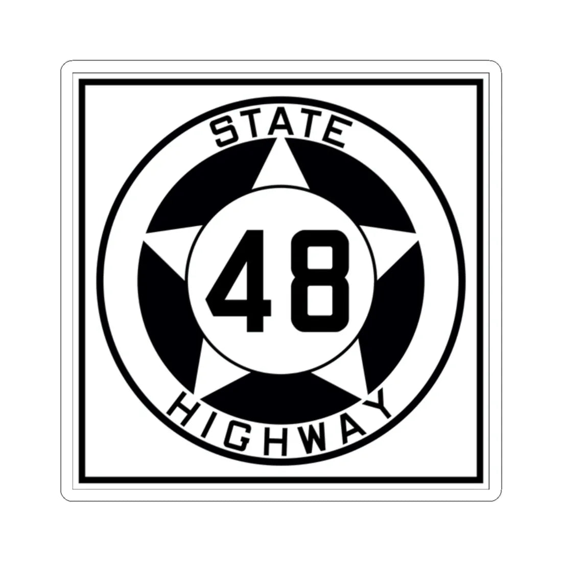 Texas 48 1935 (Texas) (Road Sign) STICKER Vinyl Kiss-Cut Decal 2 Inch White - The Sticker Space