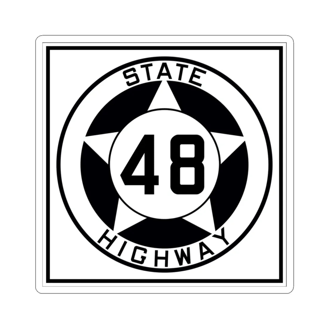 Texas 48 1935 (Texas) (Road Sign) STICKER Vinyl Kiss-Cut Decal 3 Inch White - The Sticker Space