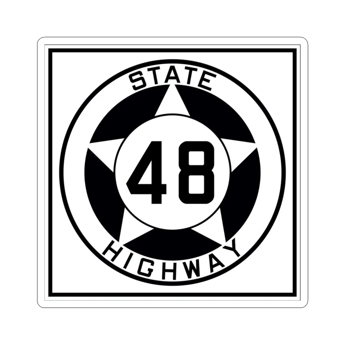 Texas 48 1935 (Texas) (Road Sign) STICKER Vinyl Kiss-Cut Decal 4 Inch White - The Sticker Space