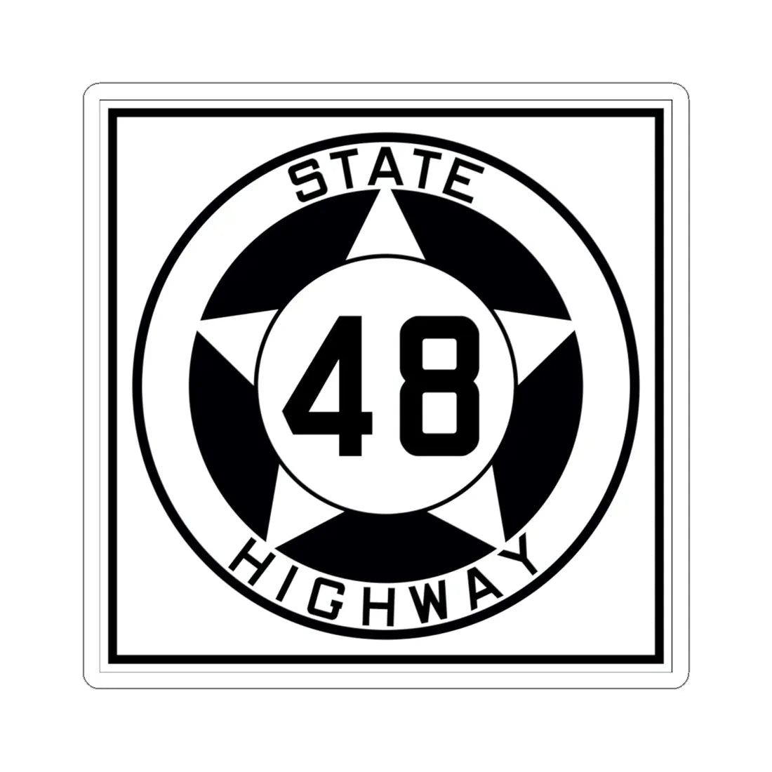 Texas 48 1935 (Texas) (Road Sign) STICKER Vinyl Kiss-Cut Decal 6 Inch White - The Sticker Space