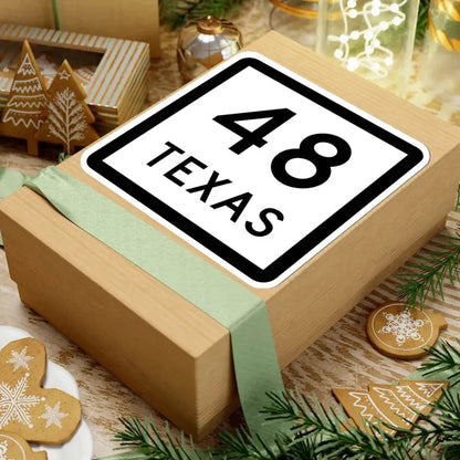 Texas 48 (Texas) (Road Sign) STICKER Vinyl Kiss-Cut Decal - The Sticker Space