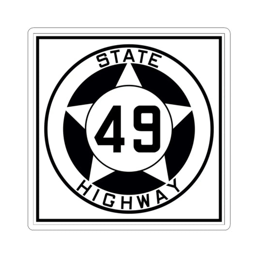 Texas 49 1935 (Texas) (Road Sign) STICKER Vinyl Kiss-Cut Decal 2 Inch White - The Sticker Space