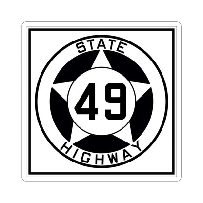 Texas 49 1935 (Texas) (Road Sign) STICKER Vinyl Kiss-Cut Decal 6 Inch White - The Sticker Space