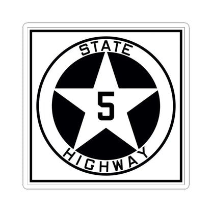 Texas 5 1917 (Texas) (Road Sign) STICKER Vinyl Kiss-Cut Decal 6 Inch White - The Sticker Space