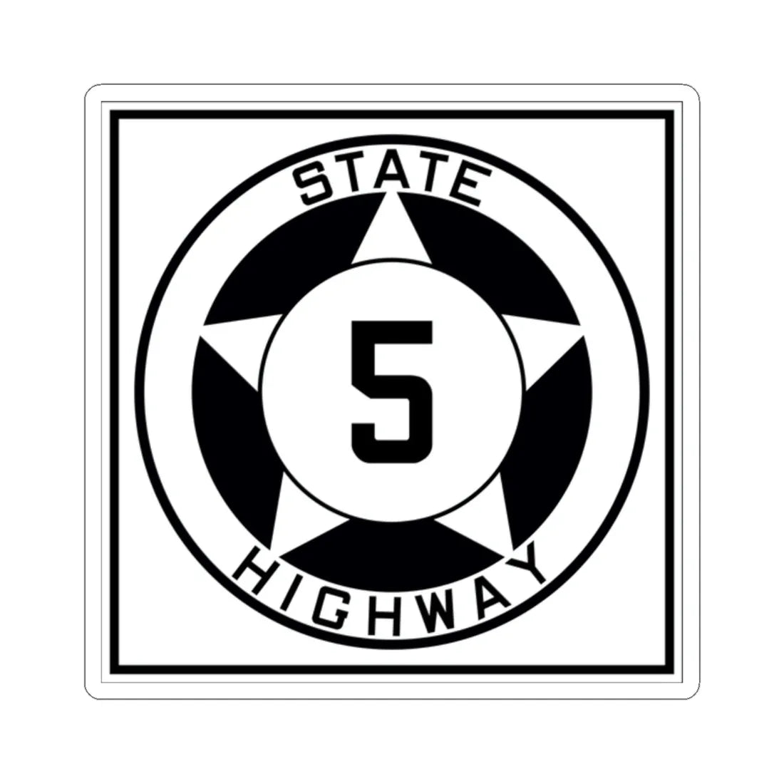 Texas 5 1935 (Texas) (Road Sign) STICKER Vinyl Kiss-Cut Decal 2 Inch White - The Sticker Space