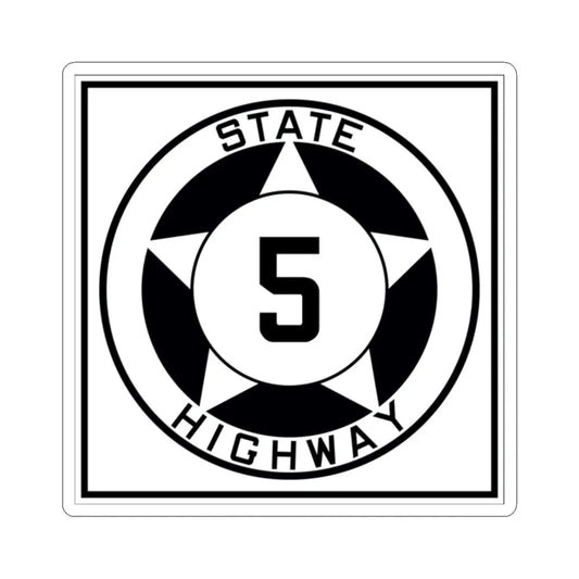 Texas 5 1935 (Texas) (Road Sign) STICKER Vinyl Kiss-Cut Decal 2 Inch White - The Sticker Space