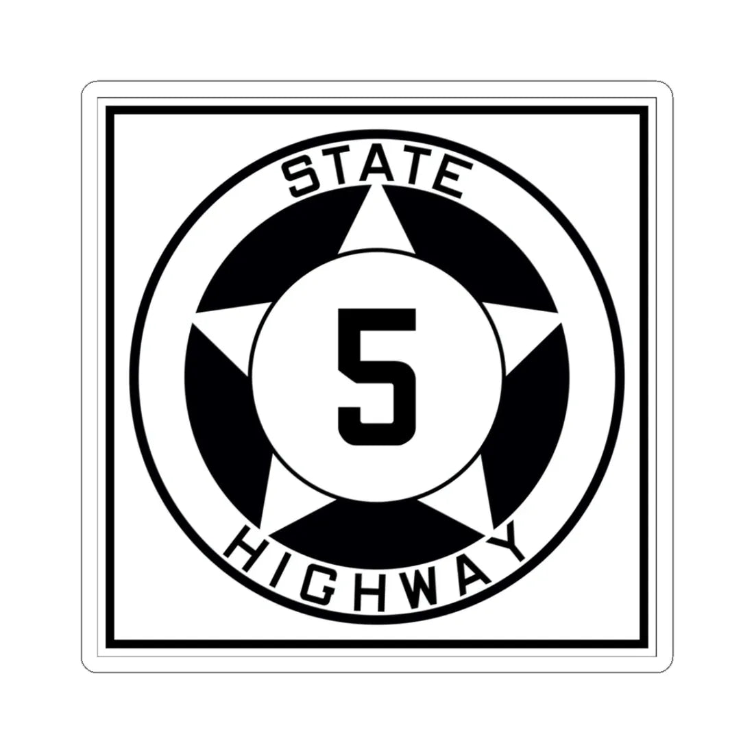 Texas 5 1935 (Texas) (Road Sign) STICKER Vinyl Kiss-Cut Decal 3 Inch White - The Sticker Space