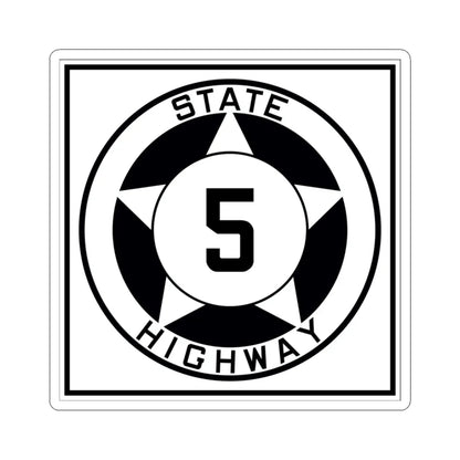 Texas 5 1935 (Texas) (Road Sign) STICKER Vinyl Kiss-Cut Decal 3 Inch White - The Sticker Space
