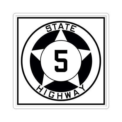 Texas 5 1935 (Texas) (Road Sign) STICKER Vinyl Kiss-Cut Decal 4 Inch White - The Sticker Space