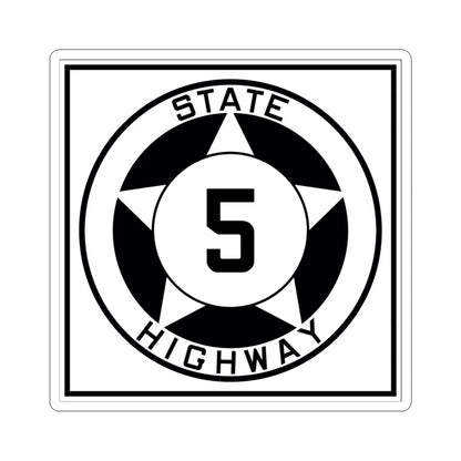 Texas 5 1935 (Texas) (Road Sign) STICKER Vinyl Kiss-Cut Decal 6 Inch White - The Sticker Space