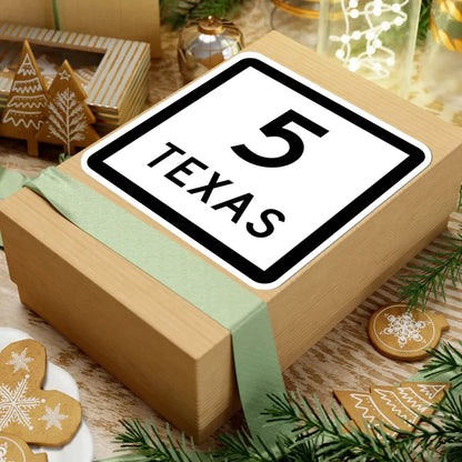 Texas 5 (Texas) (Road Sign) STICKER Vinyl Kiss-Cut Decal - The Sticker Space