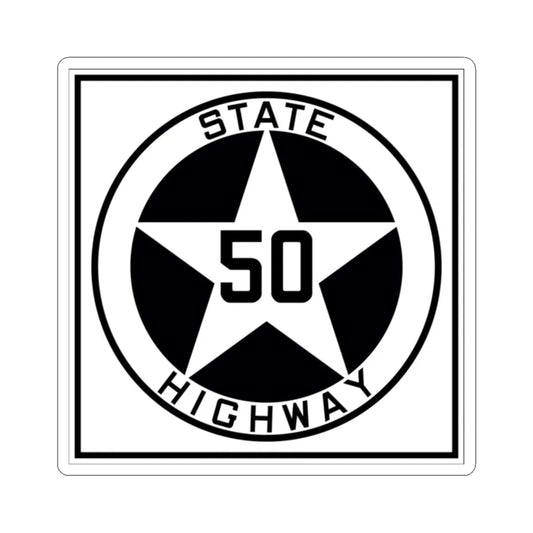 Texas 50 1917 (Texas) (Road Sign) STICKER Vinyl Kiss-Cut Decal 2 Inch White - The Sticker Space