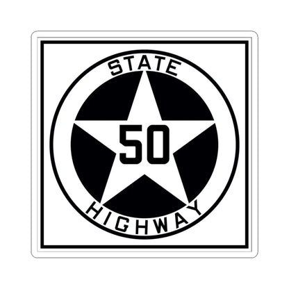 Texas 50 1917 (Texas) (Road Sign) STICKER Vinyl Kiss-Cut Decal 3 Inch White - The Sticker Space