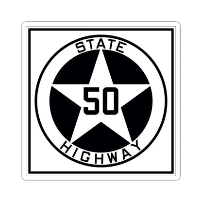 Texas 50 1917 (Texas) (Road Sign) STICKER Vinyl Kiss-Cut Decal 4 Inch White - The Sticker Space