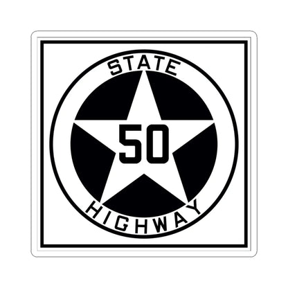 Texas 50 1917 (Texas) (Road Sign) STICKER Vinyl Kiss-Cut Decal 6 Inch White - The Sticker Space