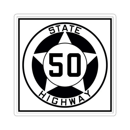 Texas 50 1935 (Texas) (Road Sign) STICKER Vinyl Kiss-Cut Decal 2 Inch White - The Sticker Space