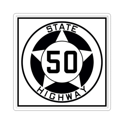 Texas 50 1935 (Texas) (Road Sign) STICKER Vinyl Kiss-Cut Decal 3 Inch White - The Sticker Space