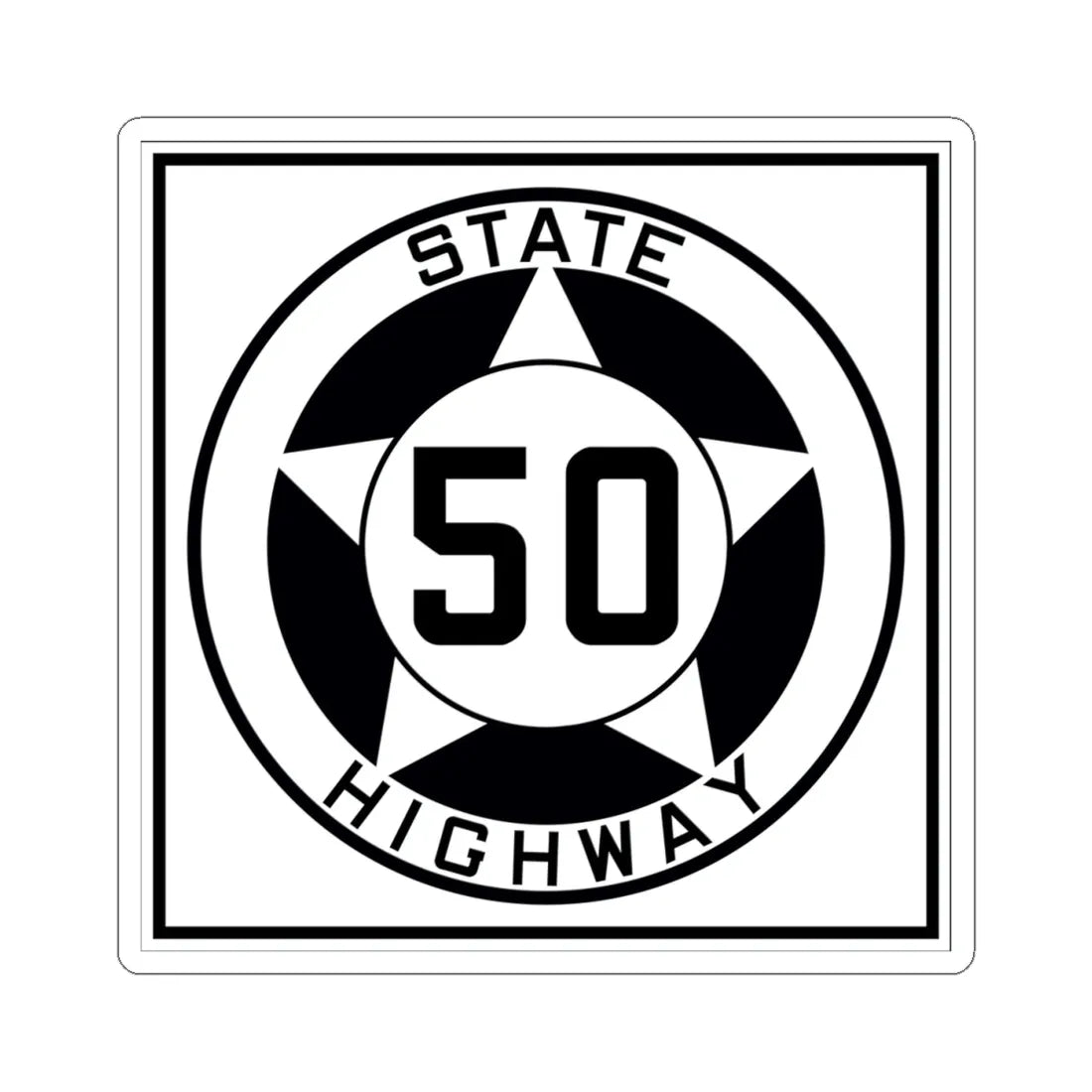 Texas 50 1935 (Texas) (Road Sign) STICKER Vinyl Kiss-Cut Decal 4 Inch White - The Sticker Space