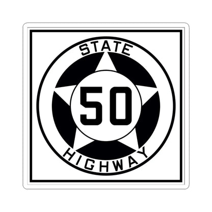Texas 50 1935 (Texas) (Road Sign) STICKER Vinyl Kiss-Cut Decal 4 Inch White - The Sticker Space