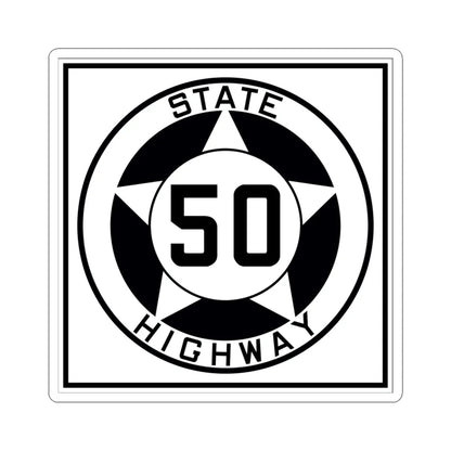 Texas 50 1935 (Texas) (Road Sign) STICKER Vinyl Kiss-Cut Decal 6 Inch White - The Sticker Space