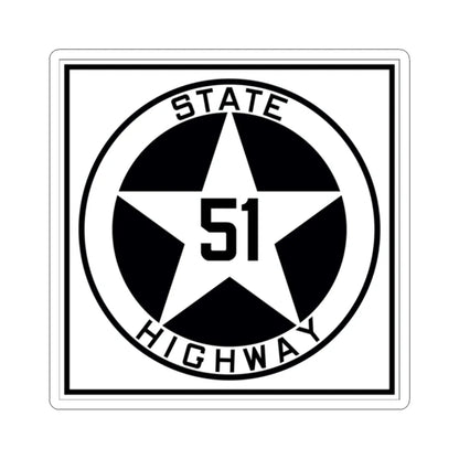 Texas 51 1917 (Texas) (Road Sign) STICKER Vinyl Kiss-Cut Decal 2 Inch White - The Sticker Space