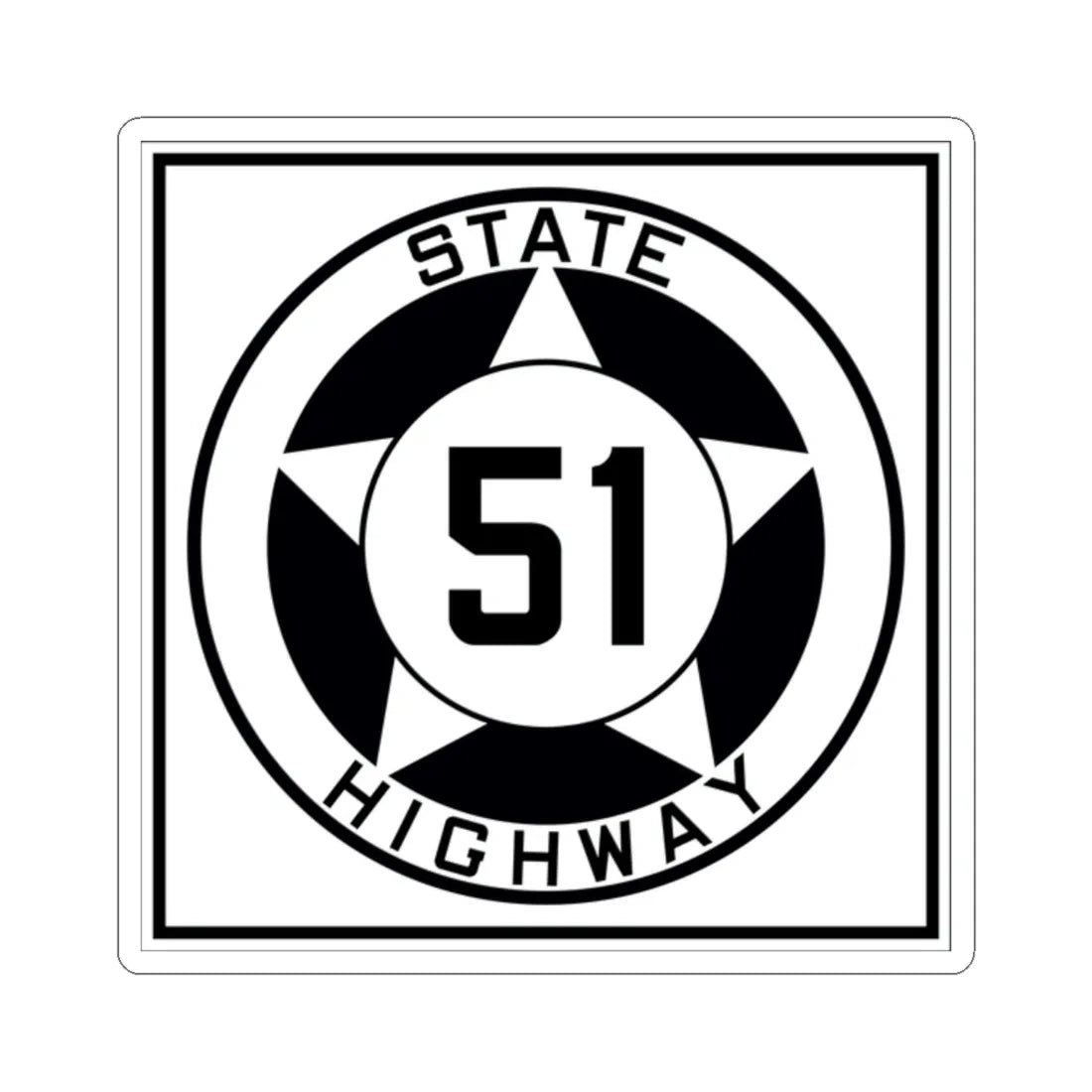 Texas 51 1935 (Texas) (Road Sign) STICKER Vinyl Kiss-Cut Decal 2 Inch White - The Sticker Space