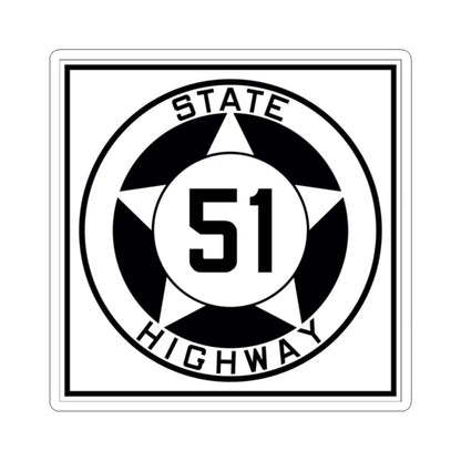 Texas 51 1935 (Texas) (Road Sign) STICKER Vinyl Kiss-Cut Decal 2 Inch White - The Sticker Space