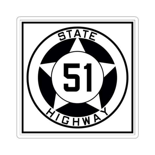 Texas 51 1935 (Texas) (Road Sign) STICKER Vinyl Kiss-Cut Decal 2 Inch White - The Sticker Space