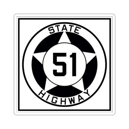 Texas 51 1935 (Texas) (Road Sign) STICKER Vinyl Kiss-Cut Decal 3 Inch White - The Sticker Space