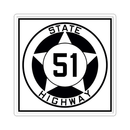 Texas 51 1935 (Texas) (Road Sign) STICKER Vinyl Kiss-Cut Decal 4 Inch White - The Sticker Space