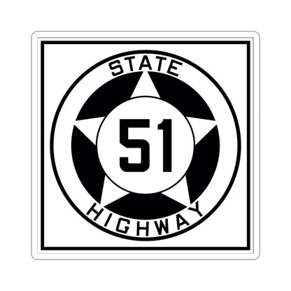 Texas 51 1935 (Texas) (Road Sign) STICKER Vinyl Kiss-Cut Decal 6 Inch White - The Sticker Space