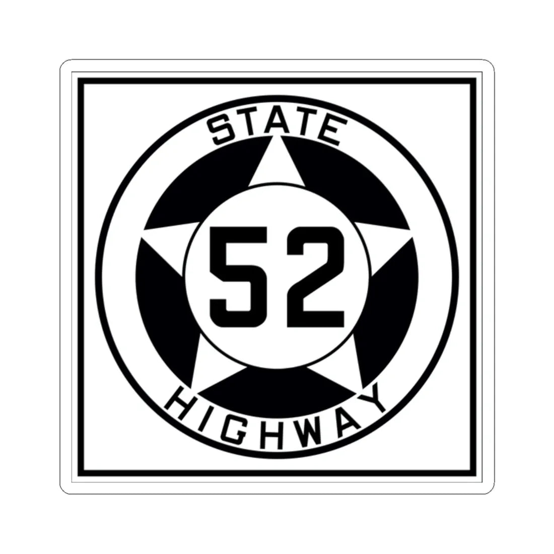 Texas 52 1935 (Texas) (Road Sign) STICKER Vinyl Kiss-Cut Decal 2 Inch White - The Sticker Space