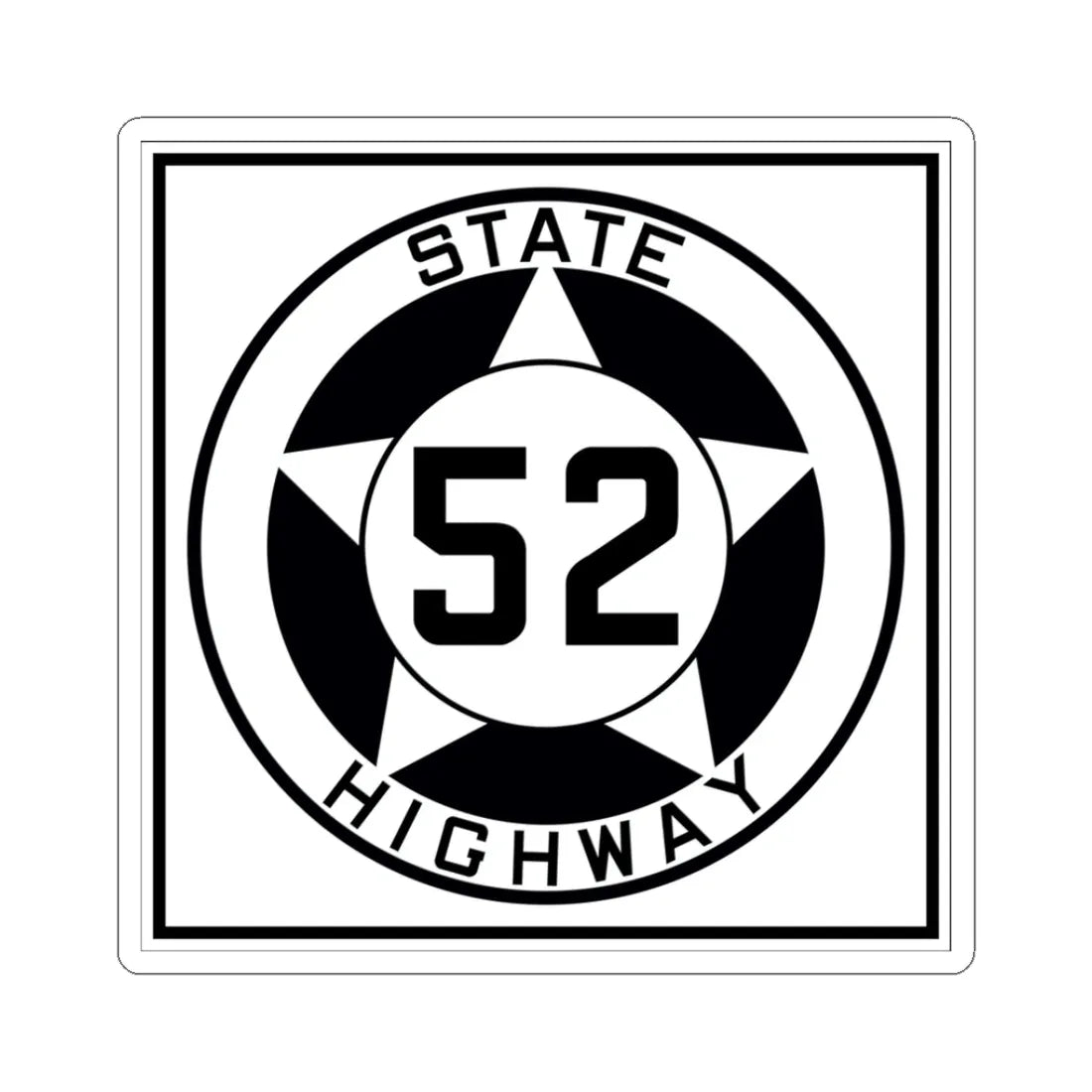 Texas 52 1935 (Texas) (Road Sign) STICKER Vinyl Kiss-Cut Decal 3 Inch White - The Sticker Space