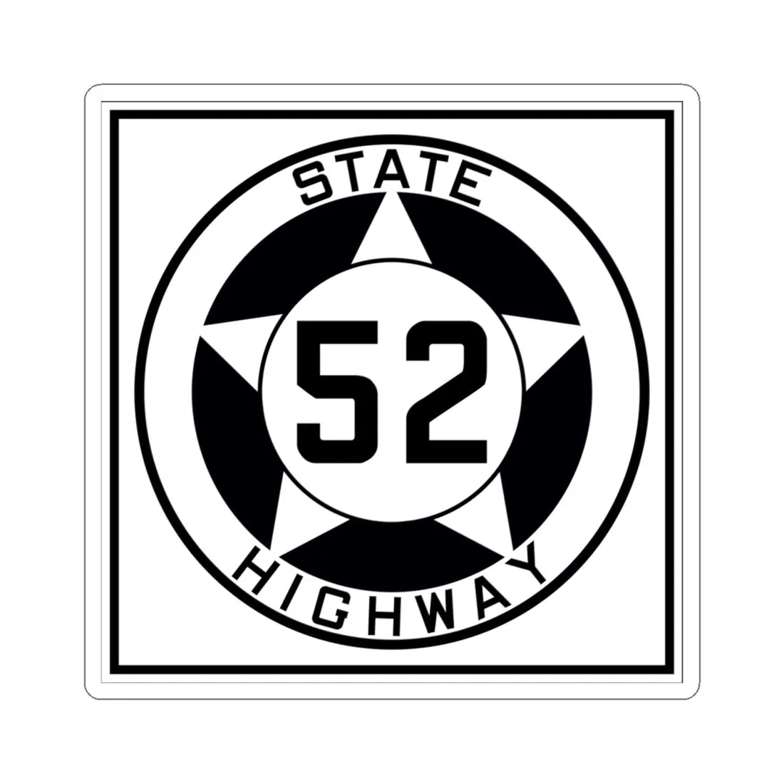 Texas 52 1935 (Texas) (Road Sign) STICKER Vinyl Kiss-Cut Decal 4 Inch White - The Sticker Space