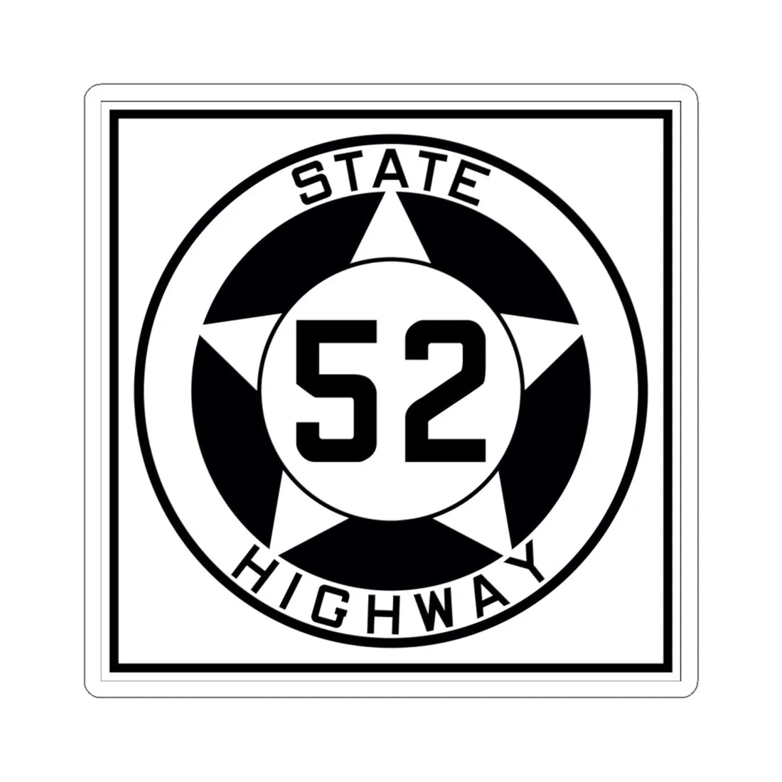 Texas 52 1935 (Texas) (Road Sign) STICKER Vinyl Kiss-Cut Decal 6 Inch White - The Sticker Space