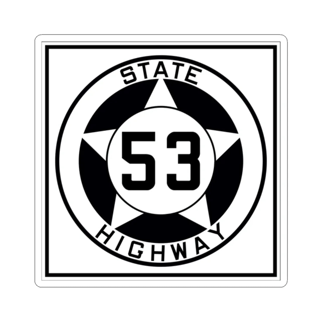 Texas 53 1935 (Texas) (Road Sign) STICKER Vinyl Kiss-Cut Decal 2 Inch White - The Sticker Space