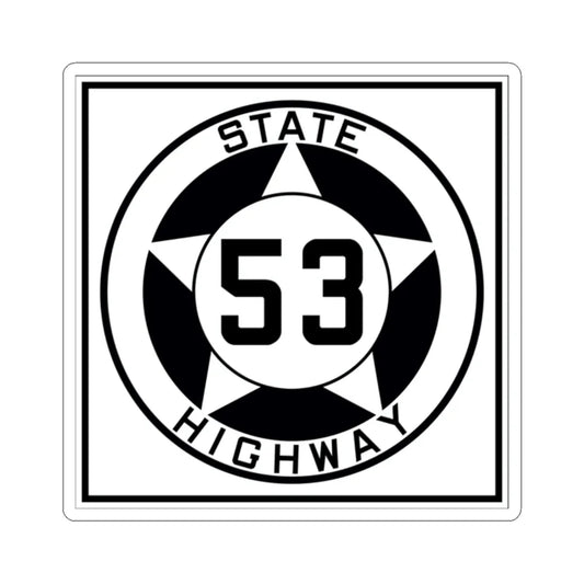 Texas 53 1935 (Texas) (Road Sign) STICKER Vinyl Kiss-Cut Decal 2 Inch White - The Sticker Space
