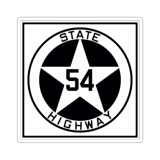 Texas 54 1917 (Texas) (Road Sign) STICKER Vinyl Kiss-Cut Decal 2 Inch White - The Sticker Space